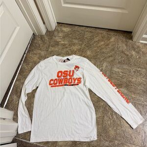& Other Stories White and Orange Long Sleeve Tee